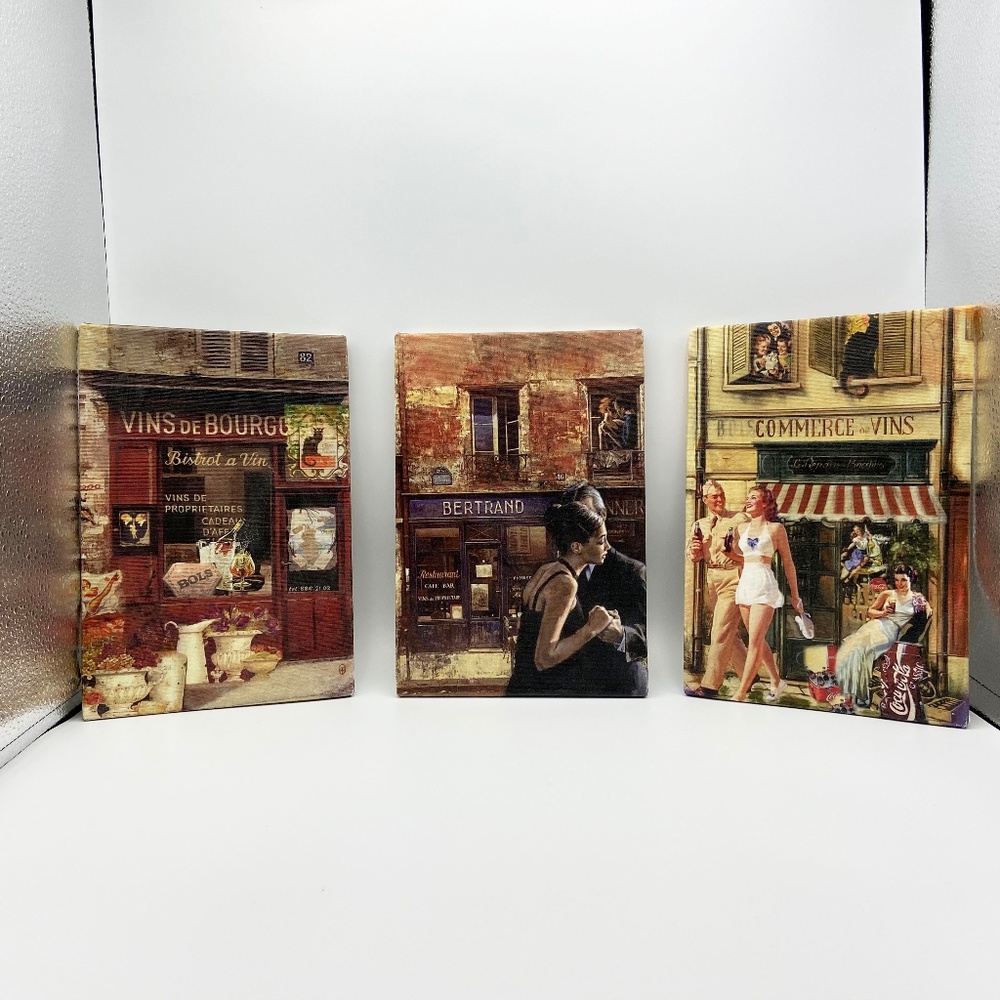 Canvas Art Set Romantic Street Coca Cola 50's Styl